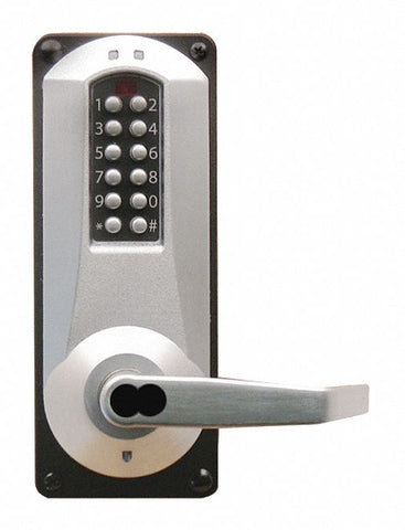 KABA E-PLEX E5086BWL-626-41 Electronic Locks, 2-3/4 in Backset, Mortise, Satin Chrome, 1/2 in Latch Length