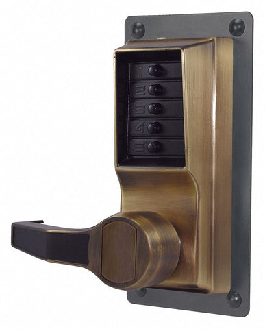 KABA SIMPLEX LLP1010-05-41 Mechanical Push Button Lockset,  Lever,  Entry,  None Key Override Options,  Left