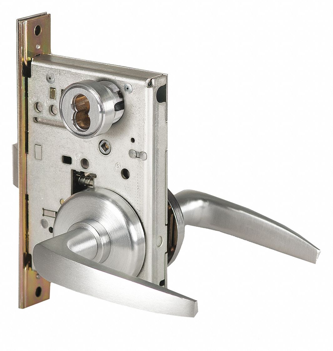 BEST 45H7AB16H626LH Door Lever Lockset,  Mechanical,  Heavy Duty,  Not Keyed,  Satin Chrome,  2 3/4 in Backset,  Mortise