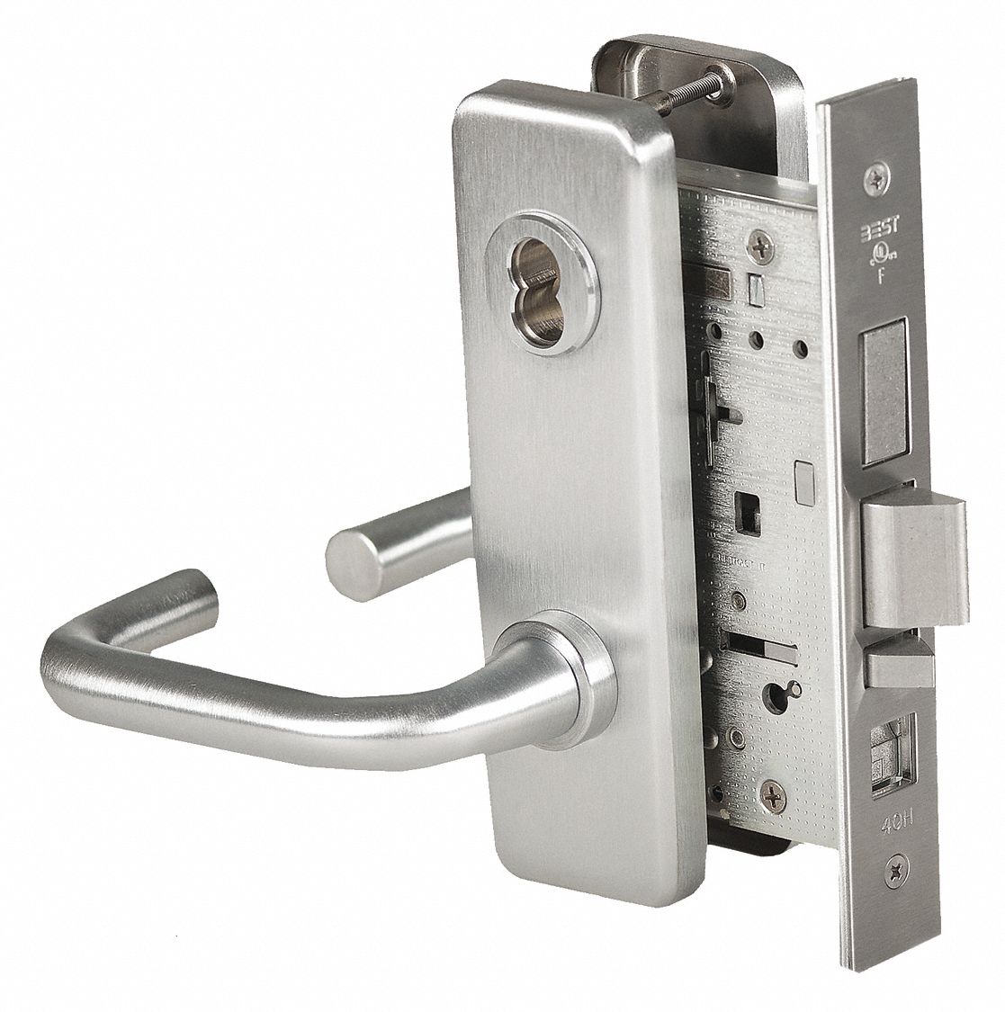 BEST 45H7A3J626LH Door Lever Lockset,  Mechanical,  Heavy Duty,  Not Keyed,  Satin Chrome,  Mortise