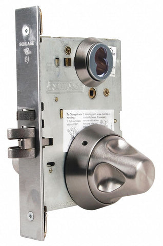 SCHLAGE L9080BD SK1 630 Door Lever Lockset,  Mechanical,  Standard Duty,  Not Keyed,  Stainless Steel,  2 3/4 in Backset