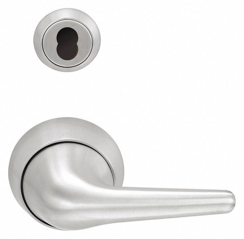 SCHLAGE L9070J SL1 630 Door Lever Lockset,  Mechanical,  Standard Duty,  Not Keyed,  Stainless Steel,  2 3/4 in Backset
