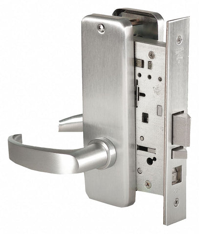 BEST 45H0L14J626LH Mortise Lockset,  Mechanical,  Heavy Duty,  Not Keyed,  Satin Chrome,  2 3/4 in Backset,  Mortise