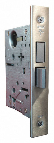 BEST 45HCAUNT626 Mortise Lockset,  Mechanical,  Not Keyed,  Satin Chrome,  2 3/4 in Backset,  Mortise