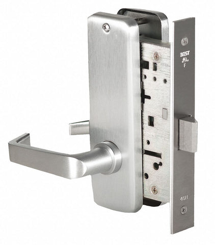 BEST 45H0N15J626LHRB Mortise Lockset,  Mechanical,  Heavy Duty,  Not Keyed,  Satin Chrome,  2 3/4 in Backset,  Mortise