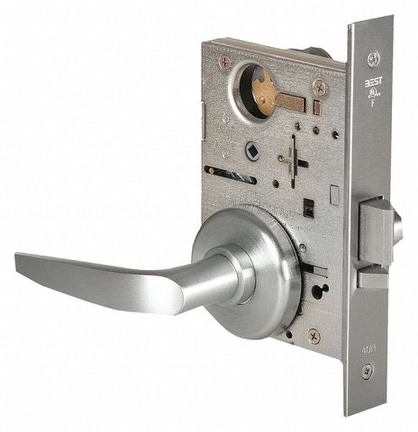 BEST 45H7D16H626RH Mortise Lockset,  Mechanical,  Keyed Different,  Satin Chrome,  2 3/4 in Backset,  Mortise