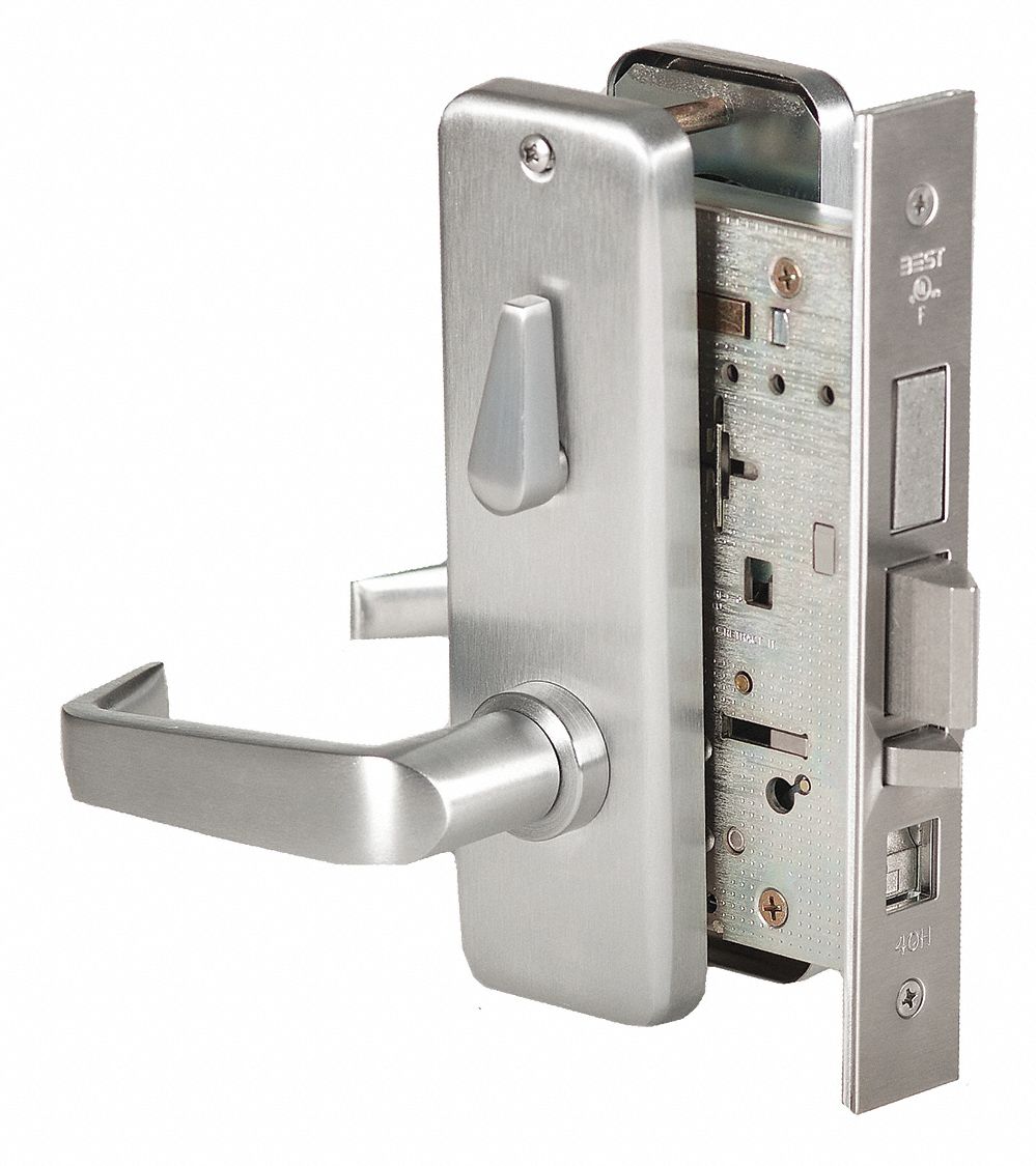 BEST 45H7AB15J626RH Mortise Lockset,  Mechanical,  Keyed Different,  Satin Chrome,  2 3/4 in Backset,  Mortise