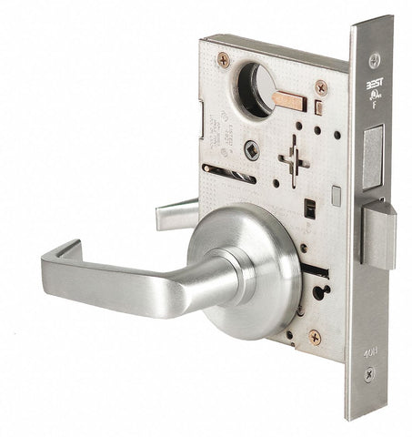 BEST 45H0L15H626RH Mortise Lockset,  Mechanical,  Not Keyed,  Satin Chrome,  2 3/4 in Backset,  Mortise