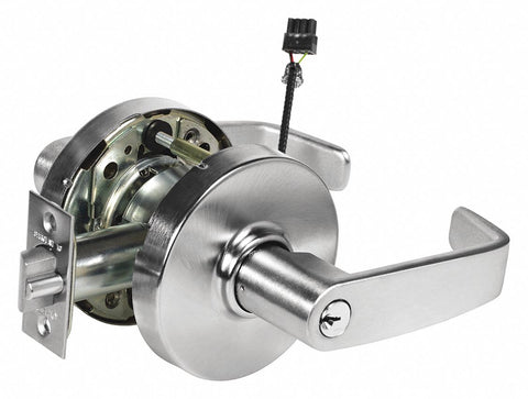 SARGENT 10G71-24V-LL-26D Lever Lockset,  Electrical/Mechanical,  Heavy Duty,  Keyed Different,  Satin Chrome