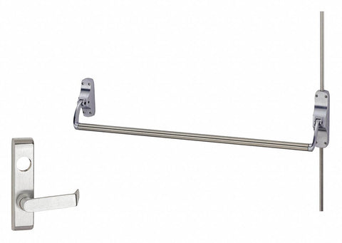 VON DUPRIN 8827L US26D RHR Surface Vertical Rod,  Exit Device,  Satin Chrome,  88,  44 in Door Width