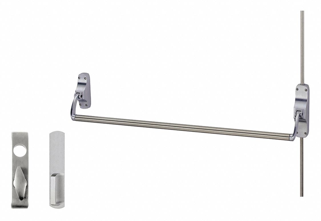 VON DUPRIN 8827TL-F US26D Surface Vertical Rod,  Exit Device,  Satin Chrome,  88,  44 in Door Width