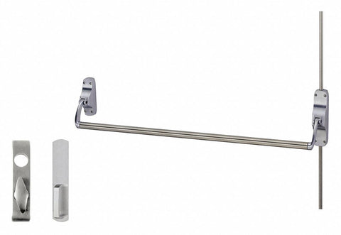 VON DUPRIN 8827TL-F US26D Surface Vertical Rod,  Exit Device,  Satin Chrome,  88,  44 in Door Width