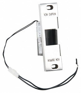 VON DUPRIN 6113 12V US32D CON Heavy-Duty Electric Strike with 1,500 lb Pull Force and Stainless Steel Finish