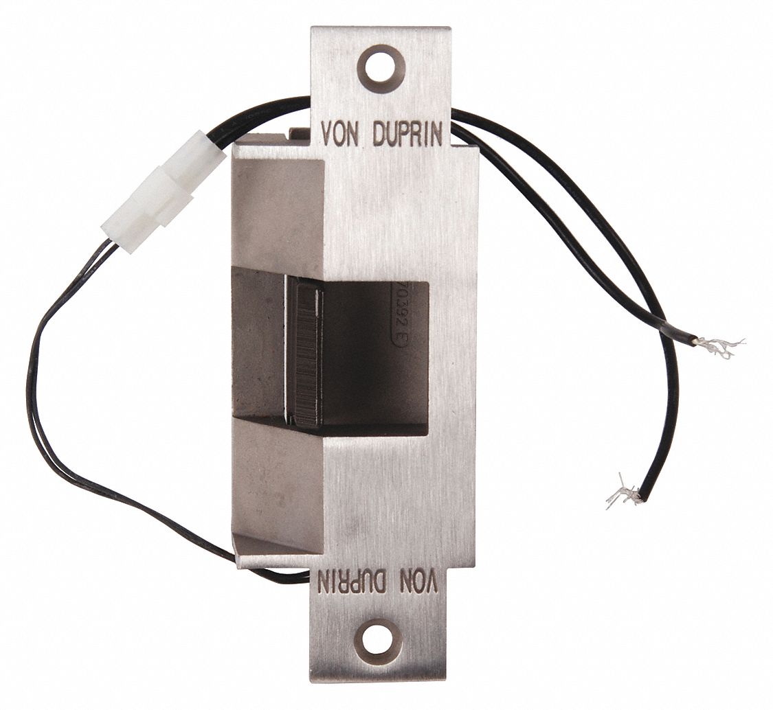 VON DUPRIN 6213 24V US32D CON Heavy-Duty Electric Strike with 1,500 lb Pull Force and Stainless Steel Finish