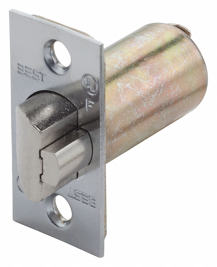 BEST 8KL3626 Satin Chrome Deadlocking Latch, Backset 2 3/4 in