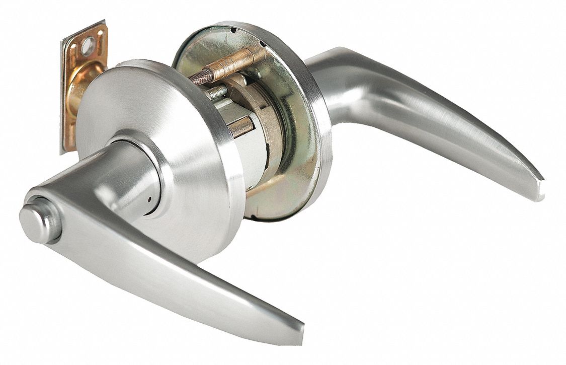 BEST 9K30L16CS3626 Door Lever Lockset,  Mechanical,  Heavy Duty,  Not Keyed,  Satin Chrome,  2 3/4 in Backset