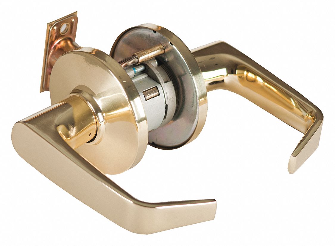 BEST 9K37D15DS3605 Door Lever Lockset,  Mechanical,  Heavy Duty,  Not Included (Lock Sold Less Core),  Bright Brass