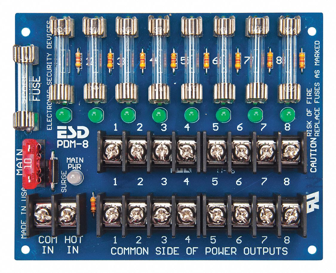 SECURITRON PDB-8C8R Plastic Power Distribution Board