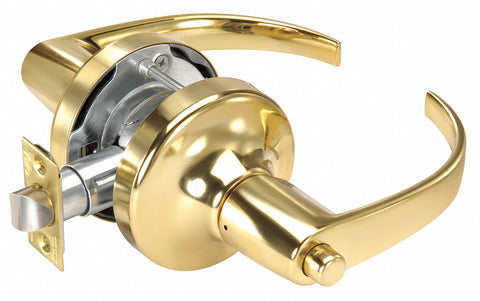 YALE PB5302LN x 605 Lever,  Mechanical,  Medium Duty,  Not Keyed,  Bright Brass,  2 3/4 in Backset,  Cylindrical