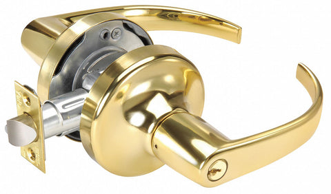 YALE PB5307LN x 605 Lever,  Mechanical,  Medium Duty,  Keyed Different,  Bright Brass,  2 3/4 in Backset,  Cylindrical