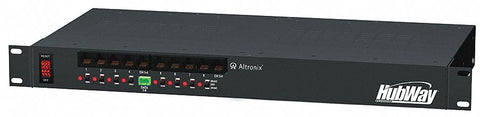 ALTRONIX HUBWAY82D Steel Passive UTP Hub W/Power 8 Channel W/8 Ac Baluns with Black Finish