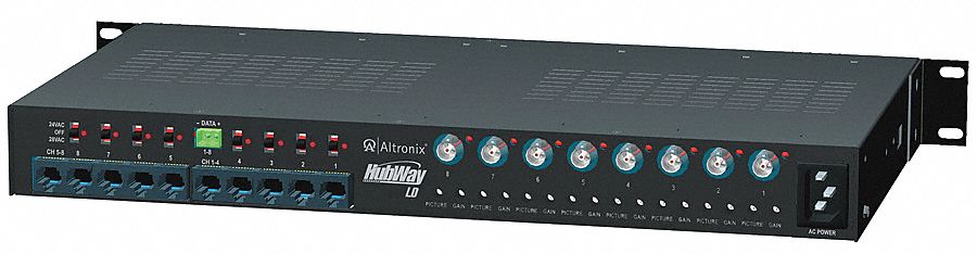 ALTRONIX HUBWAYLD8DS Steel Active UTP Hub W/Power 8 Channel with Black Finish