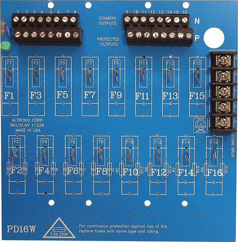 ALTRONIX PD16WCB Phenolic or Fiberglass Power Dist Module 16 Output PTC