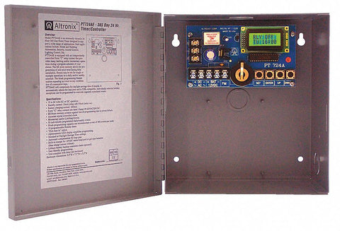 ALTRONIX PT724AE Steel Timer- Annual Event 1Ch 365 Day/24 Hr. with Gray Finish