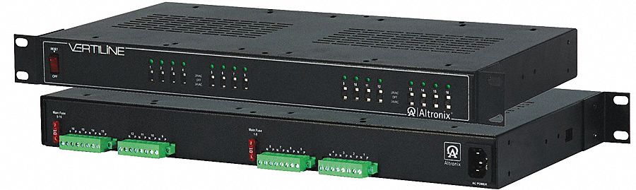 ALTRONIX VERTILINE16D Steel Power Supply 16PTC 24Vac @ 10A Rack with Black Finish