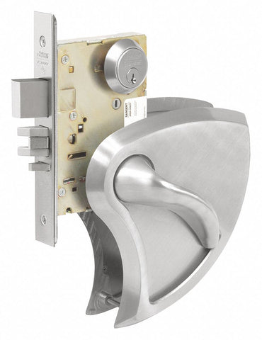 CORBIN ML2092 x BHSS x 630C LHR Mortise Lockset,  Mechanical,  Keyed Different,  Satin Stainless Steel,  2 3/4 in Backset,  Mortise