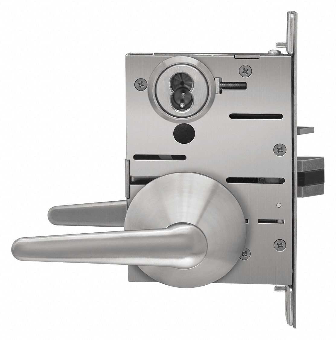 BEST SPSLMLRF16F630RHR Mortise Lockset,  Mechanical,  Keyed Different,  Satin Stainless Steel,  2 3/4 in Backset,  Mortise