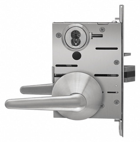 BEST SPSLMLRF16F630LHR Mortise Lockset,  Mechanical,  Keyed Different,  Satin Stainless Steel,  2 3/4 in Backset,  Mortise