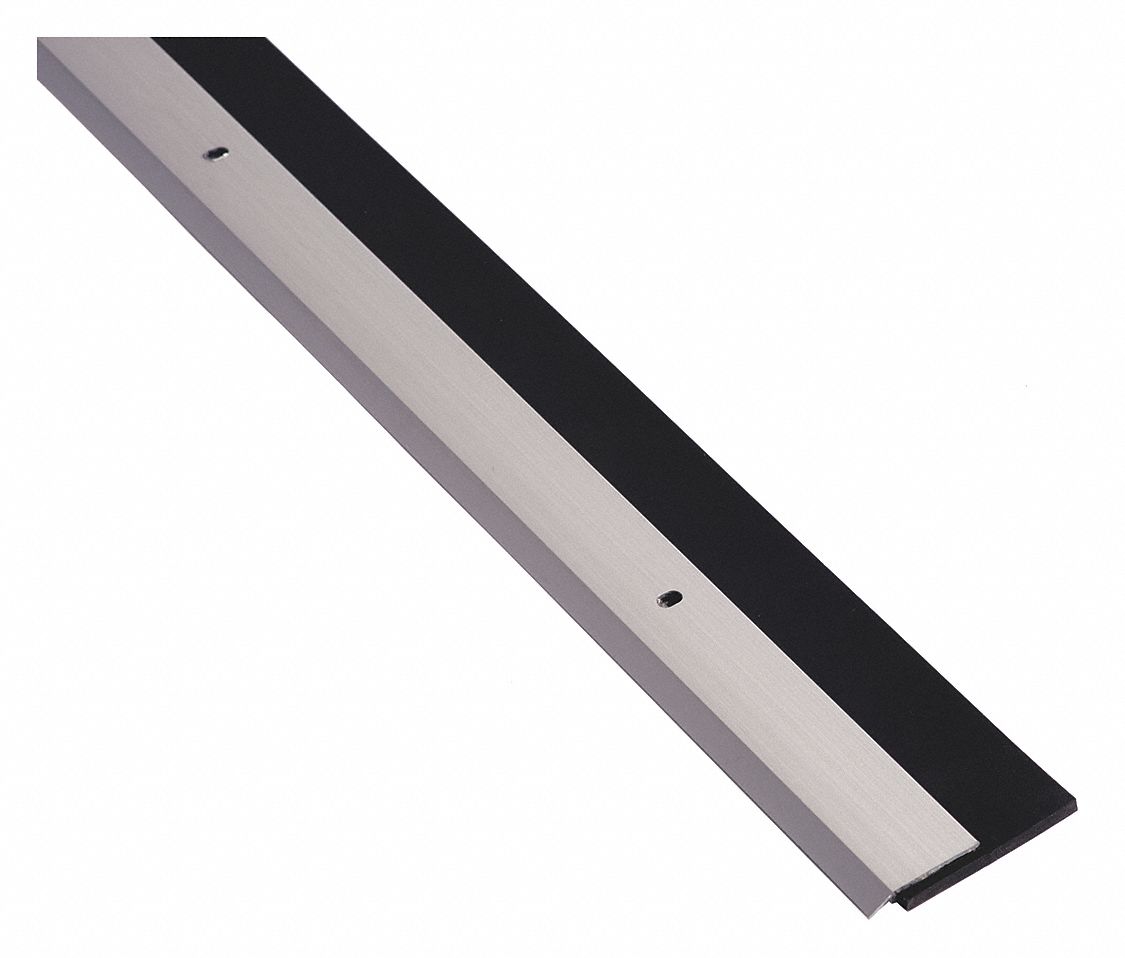 Door Sweep, Anodized Aluminum, 4 ft. Length, 1-1/4" Flange Height, 1-3/16" Insert Size