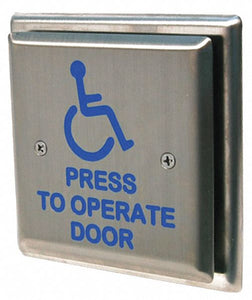Handicap Door Access Switch,  Square, Weather Protection,  4-1/2" Height,  4-1/2" Width