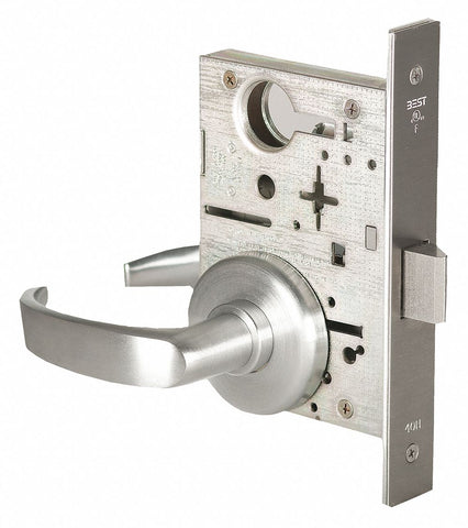 BEST 45H0N14H626RH Lever,  Mechanical,  Heavy Duty,  Satin Chrome,  2 3/4 in Backset,  Mortise