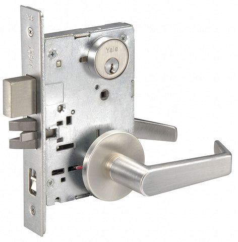 YALE AUR8867FL x 626 x YMS Mortise Lockset,  Mechanical,  Keyed Different,  Dull Chrome,  2 3/4 in Backset,  Mortise